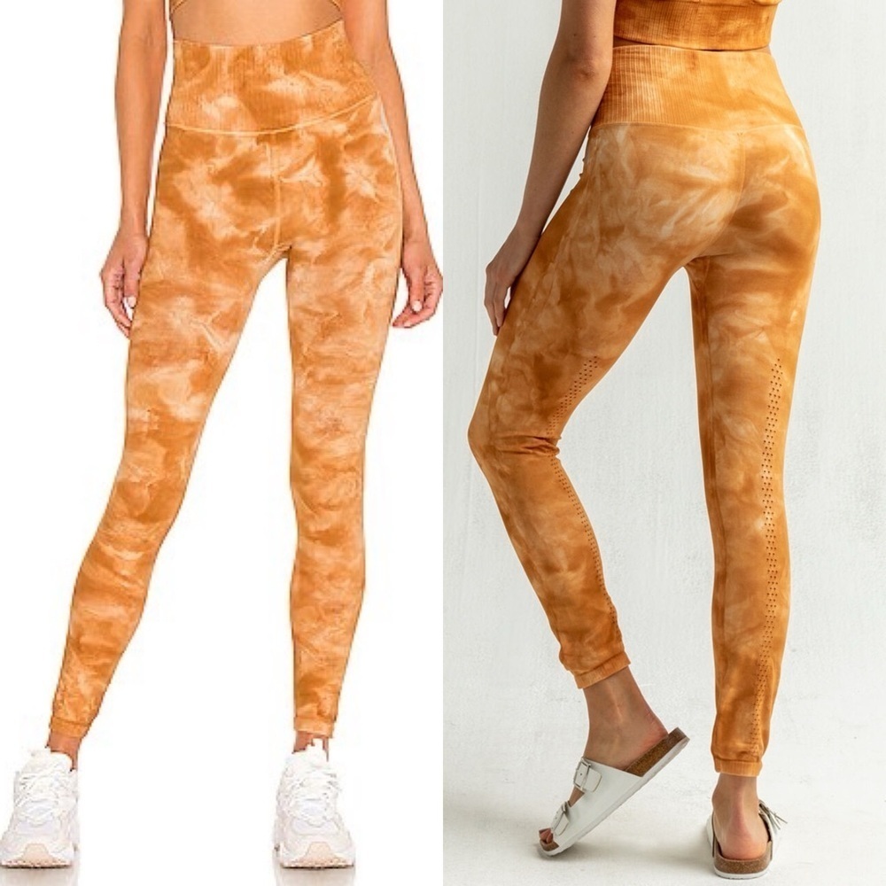 Free People Pants Womens Small Orange Movement Tie Dye Yoga Athletic Leggings